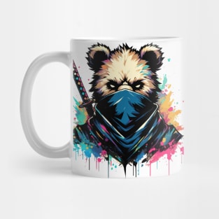 Colorful Ninja Bear Japanese Anime Ink Splash Style Mug